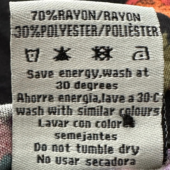 PEPALOVES Bohemian Tropical Button Up Shirt Black Whimsical Butterflies Large - Picture 11 of 16